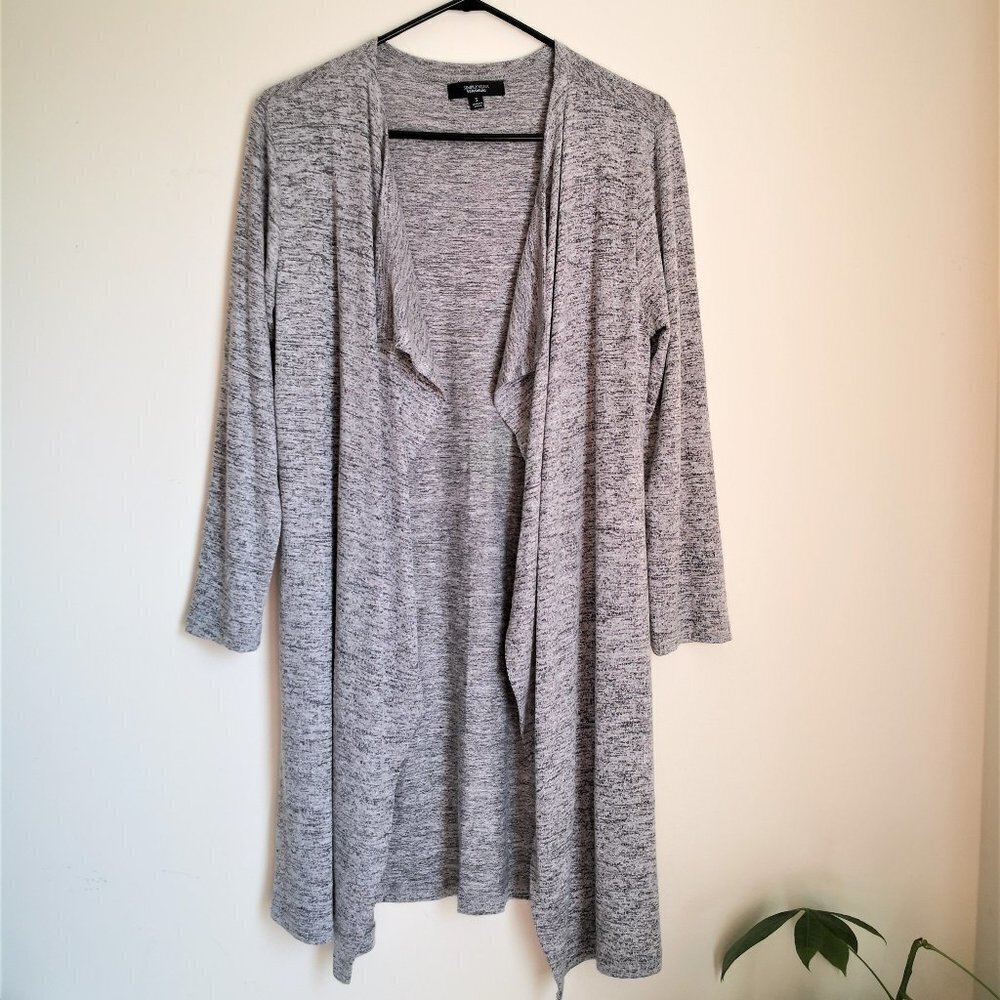 NWOT Simply‎ Vera Vera Wang Flowy Cardigan Light Grey Knee Length Size Small